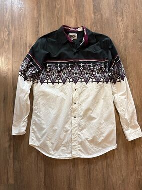 Vintage Men's Cumberland outfitters pearl snap western button up. Size L